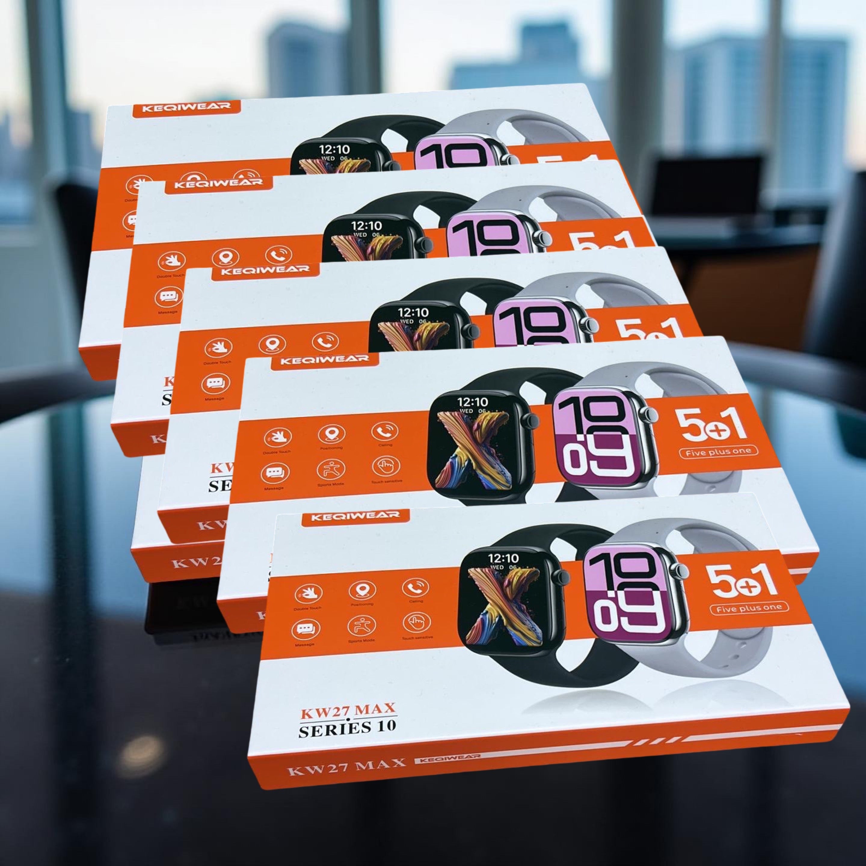 KW27 Max Series 10 Smartwatch 5-in-1 Combo Pack with Fitness Features – Bahrain